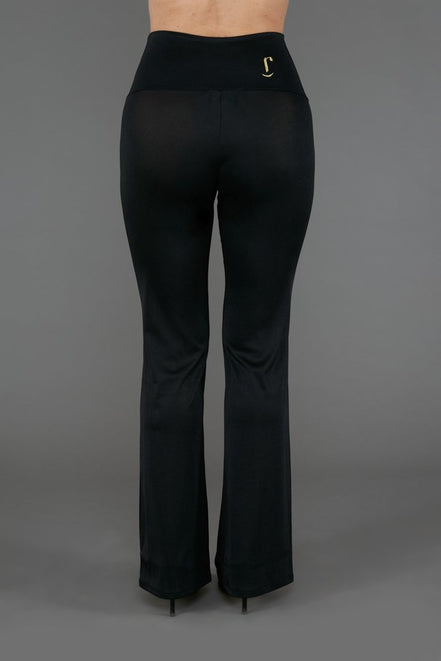 Panta Milano in Jersey Lurex Nero Lungo con baschina