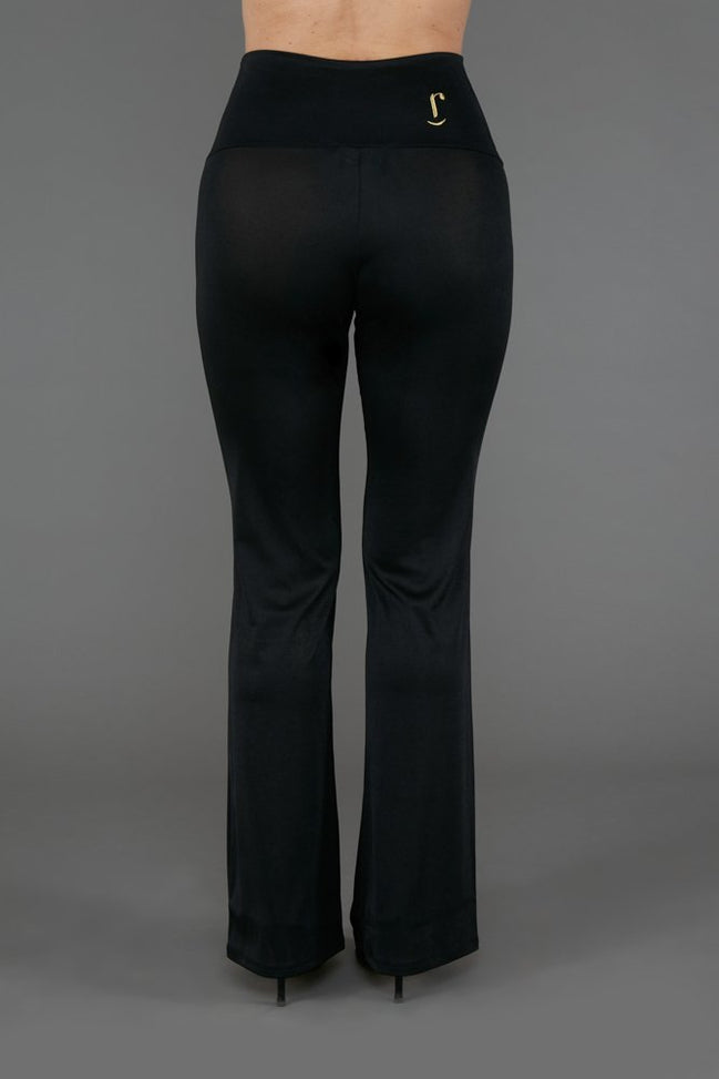 Panta Milano in Jersey Lurex Nero Lungo con baschina