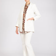 Panta Milano in punto milano cotone bianco