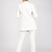Panta Milano in punto milano cotone bianco