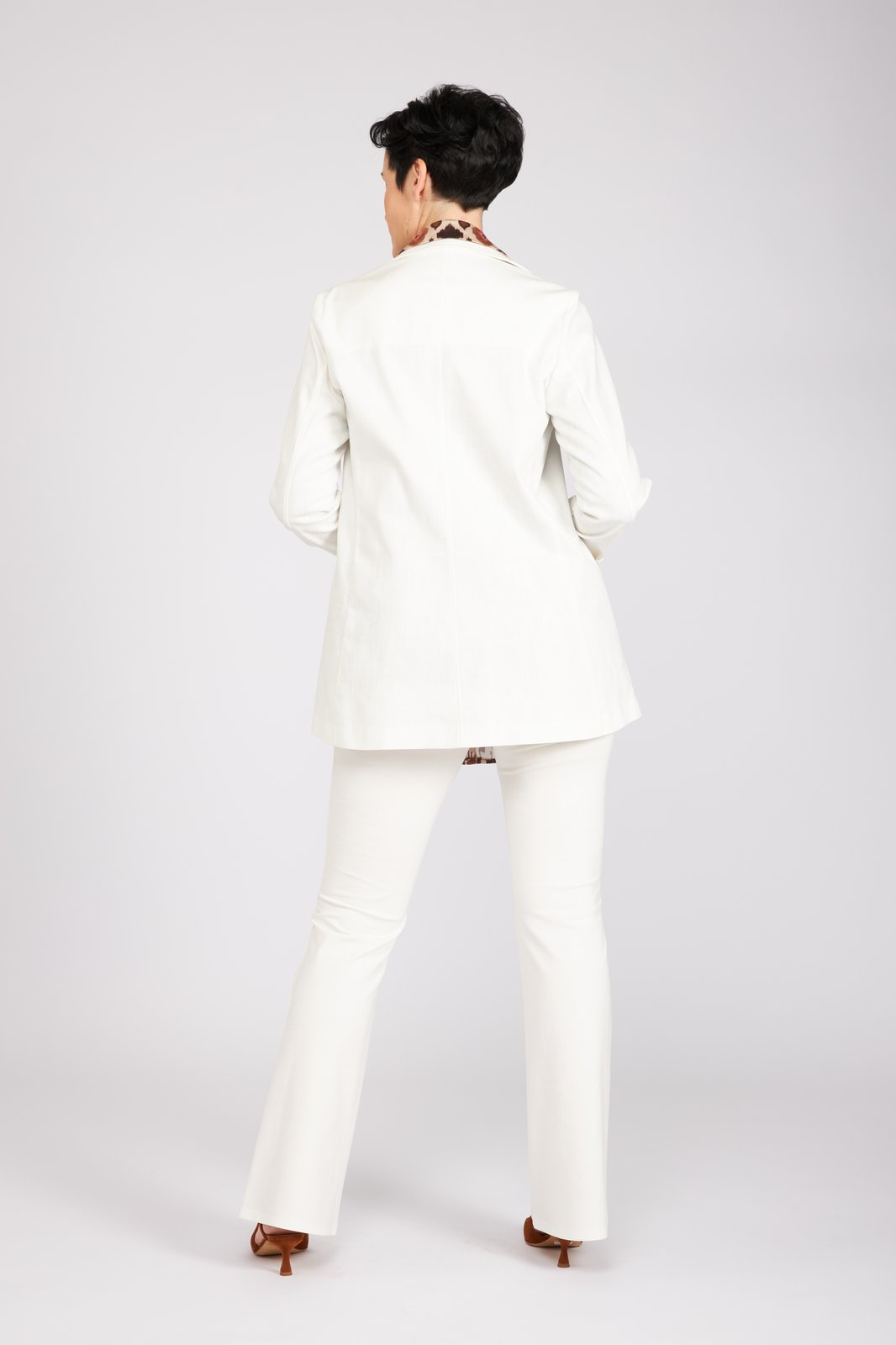 Panta Milano in punto milano cotone bianco