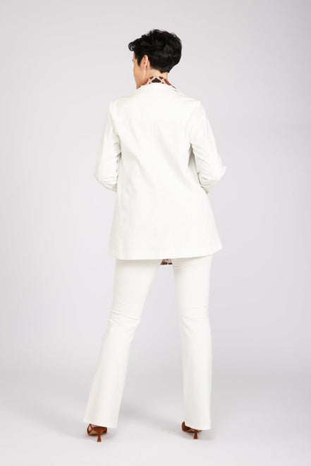 Panta Milano in punto milano cotone bianco