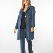 Panta Milano lurex blu con baschina