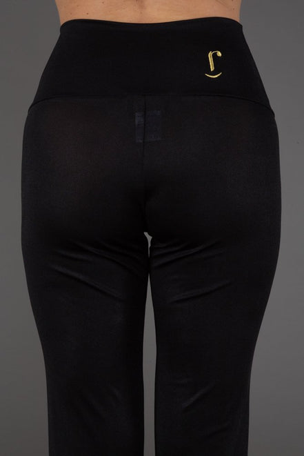 Panta Milano in Jersey Lurex Nero Lungo con baschina