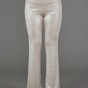 Panta Milano in Jersey Lurex Platino lungo con baschina