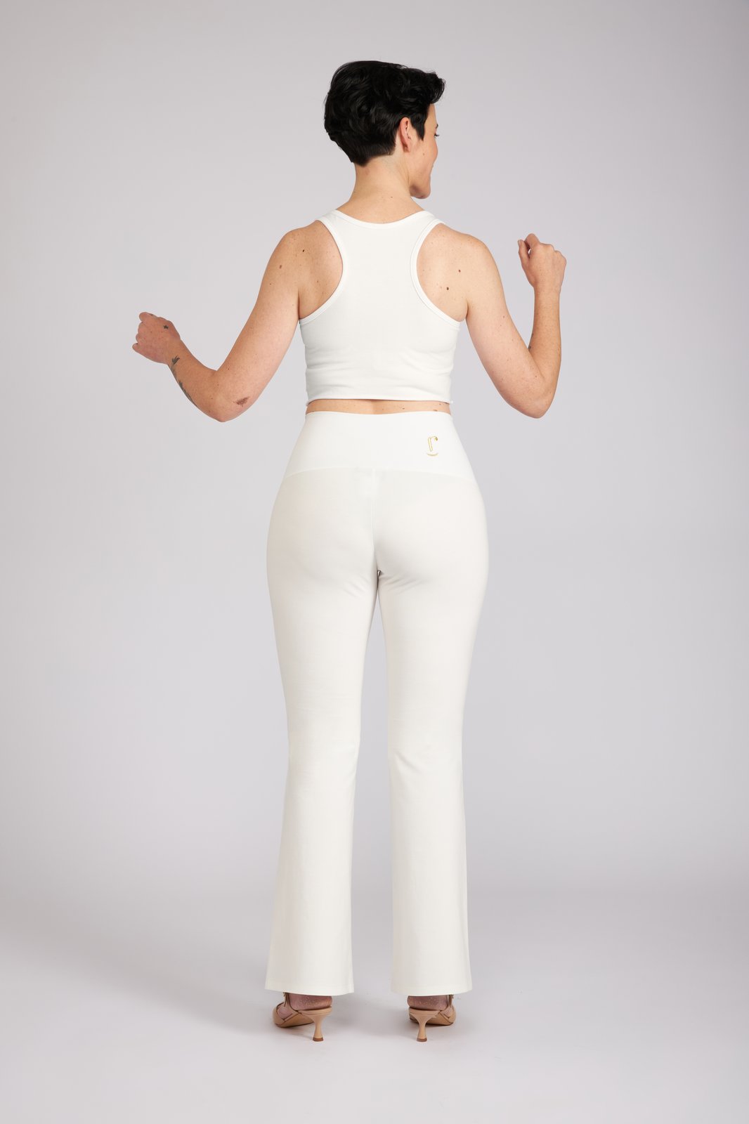 Panta Milano in punto milano cotone bianco
