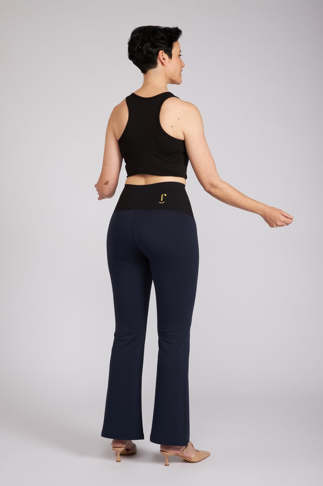Panta Milano in punto milano cotone blu navy