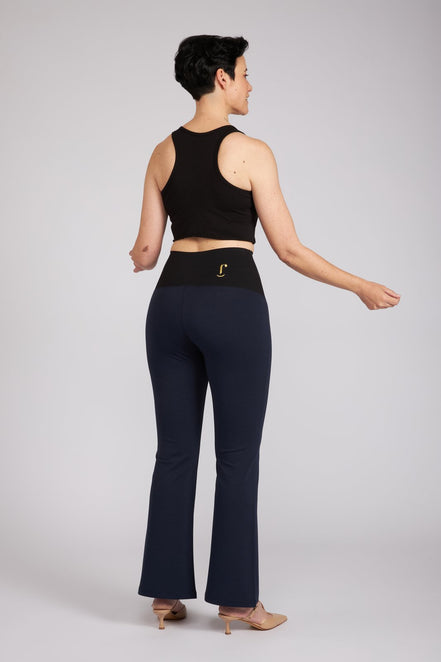 Panta Milano in punto milano cotone blu navy