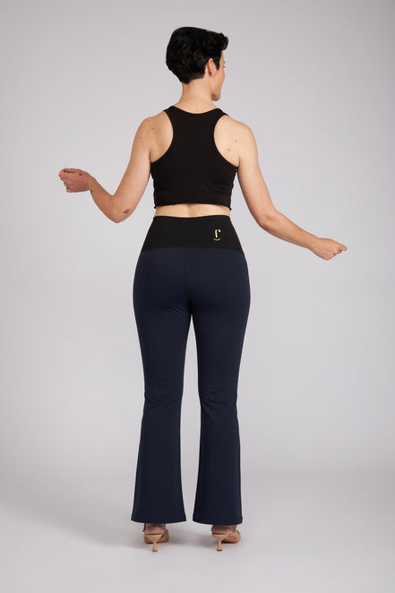 Panta Milano in punto milano cotone blu navy