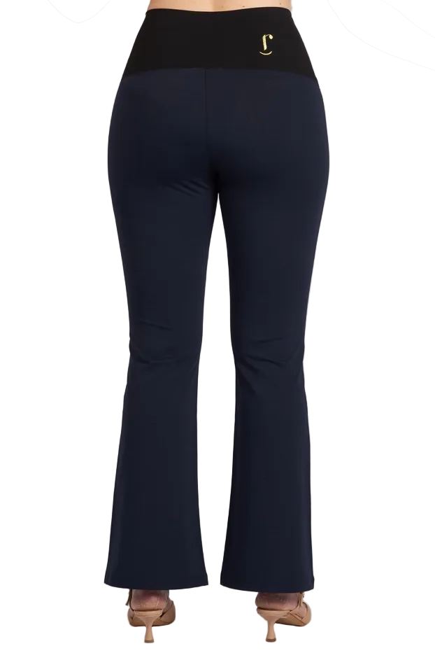 Panta Milano in punto milano cotone blu navy