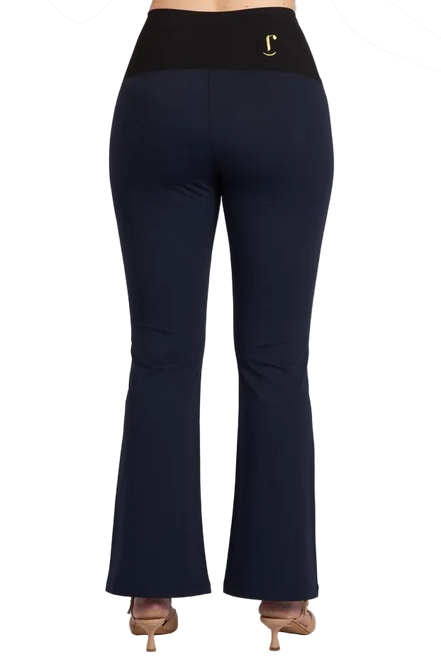 Panta Milano in punto milano cotone blu navy