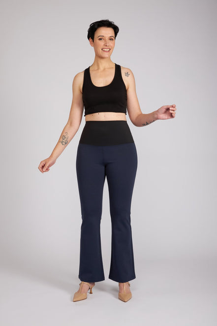 Panta Milano in punto milano cotone blu navy