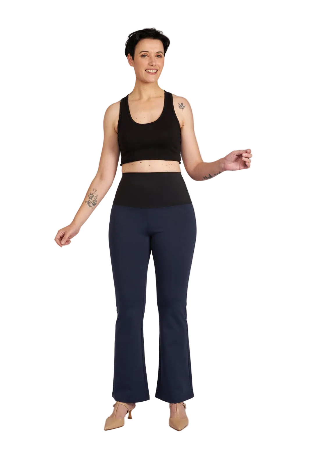 Panta Milano in punto milano cotone blu navy