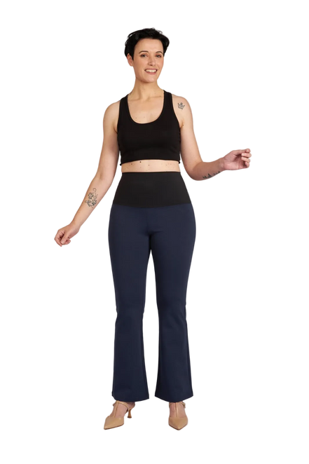 Panta Milano in punto milano cotone blu navy