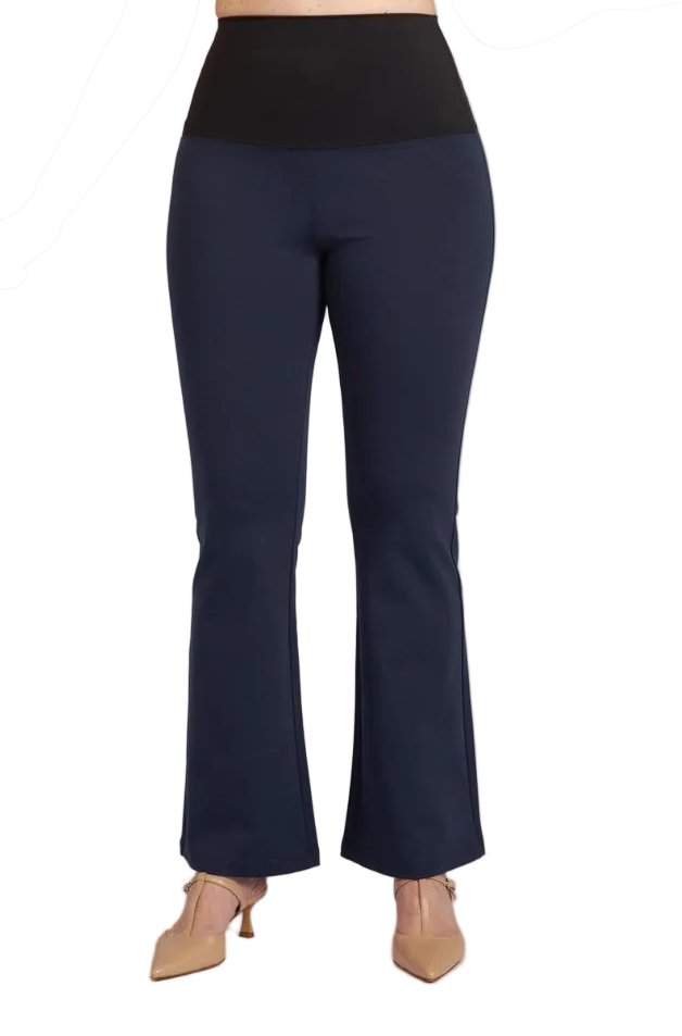 Panta Milano in punto milano cotone blu navy