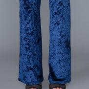 Panta Milano velluto blu con baschina