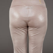 Panta Milano in Jersey Lurex Platino lungo con baschina
