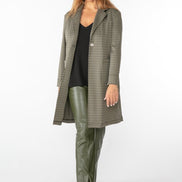 Panta NY ecopelle verde militare con baschina