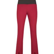 Panta donna con spacchi frontali in punto milano bordeaux con baschina - Panta NY