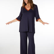 Panta Firenze maglina blu con baschina