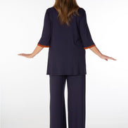 Panta Firenze maglina blu con baschina