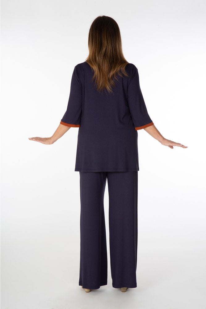 Panta Firenze maglina blu con baschina