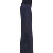 Panta Firenze gessato blu con baschina