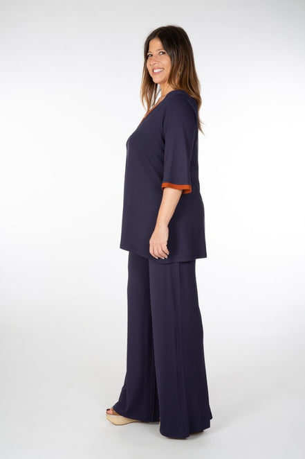 Panta Firenze maglina blu con baschina