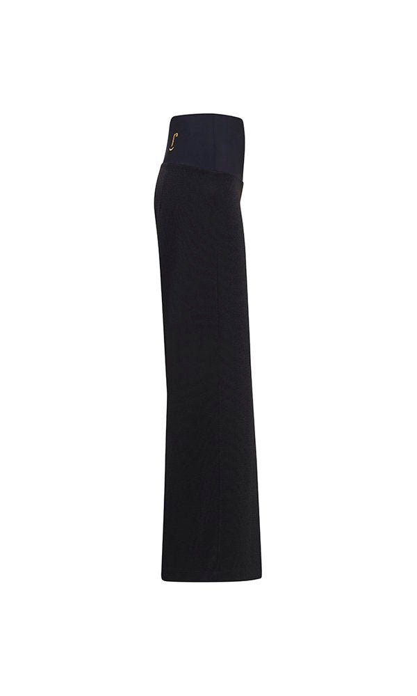 Panta Firenze lurex nero con baschina