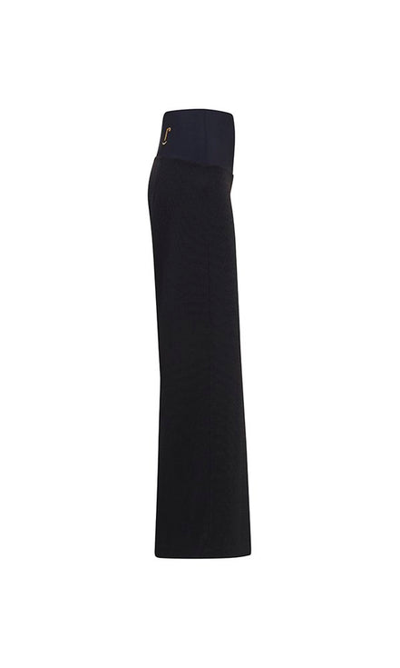 Panta Firenze lurex nero con baschina
