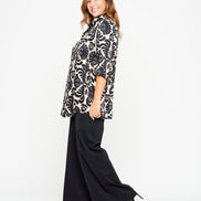 Panta Firenze lurex nero con baschina