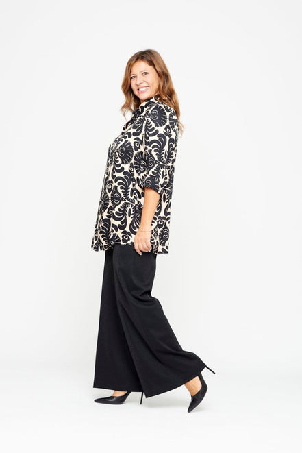 Panta Firenze lurex nero con baschina