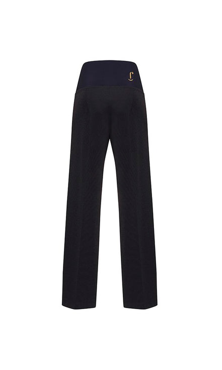 Panta Firenze lurex nero con baschina