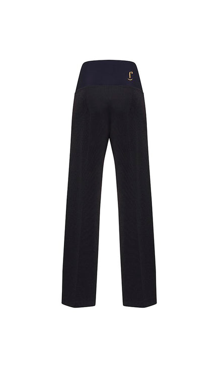 Panta Firenze lurex nero con baschina