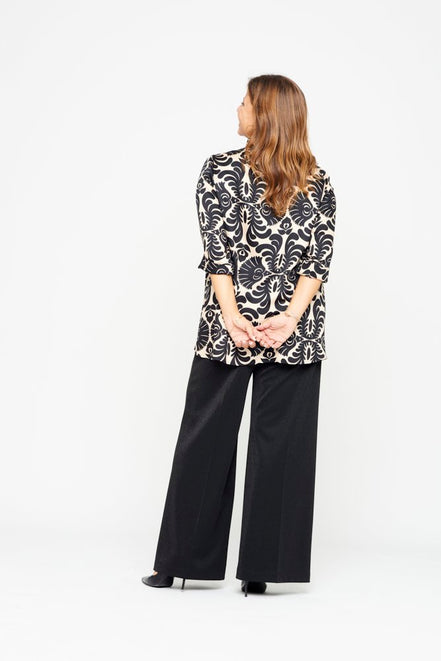 Panta Firenze lurex nero con baschina