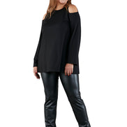 Panta Paris ecopelle nero con baschina