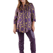 Panta Paris ecopelle viola con baschina