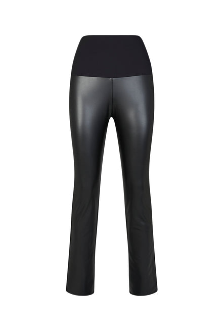 Panta Paris ecopelle nero con baschina