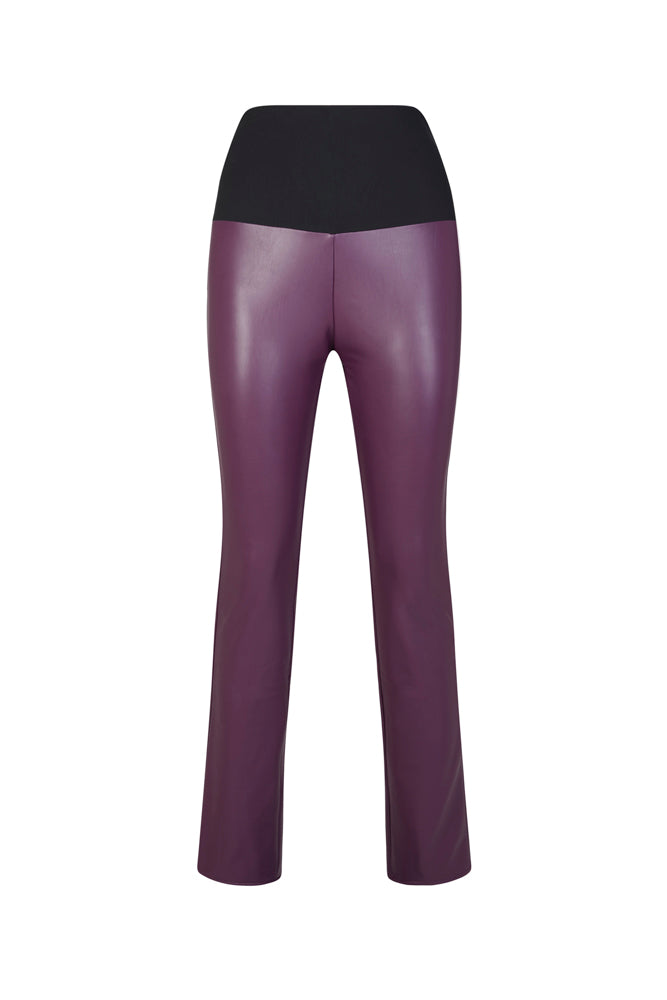 Panta Paris ecopelle viola con baschina
