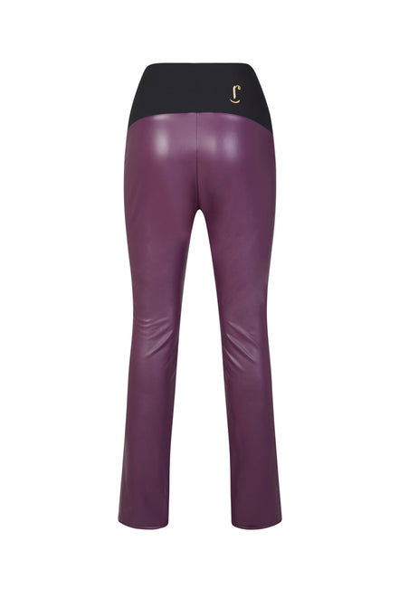 Panta Paris ecopelle viola con baschina