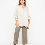 Panta Havana gessato marrone con baschina