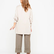 Panta Havana gessato marrone con baschina