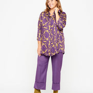 Panta Havana gessato viola con baschina