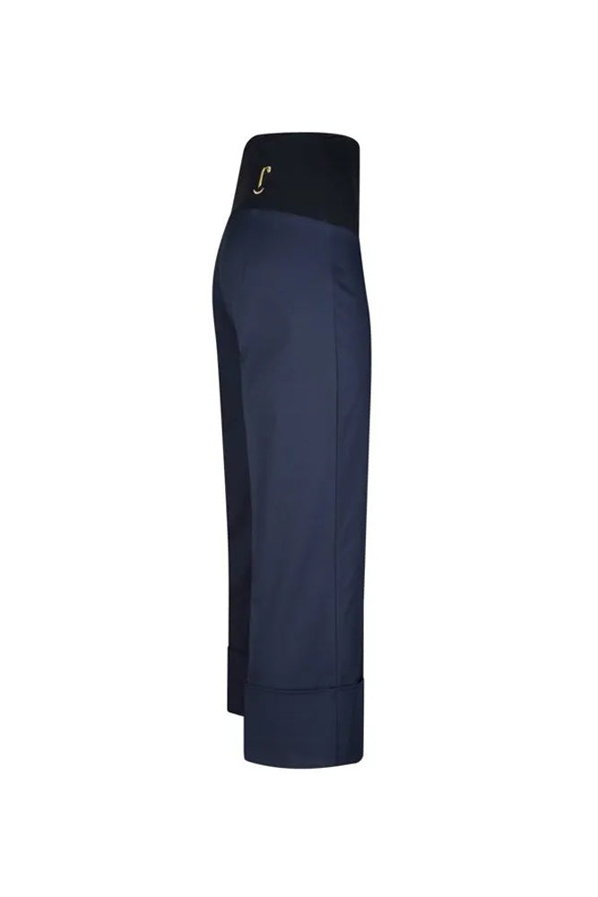 Panta Havana cotone navy con baschina