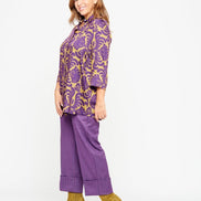 Panta Havana gessato viola con baschina