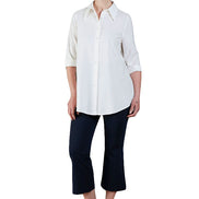 Panta Salina in punto milano cotone navy