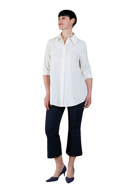 Panta Salina in punto milano cotone navy
