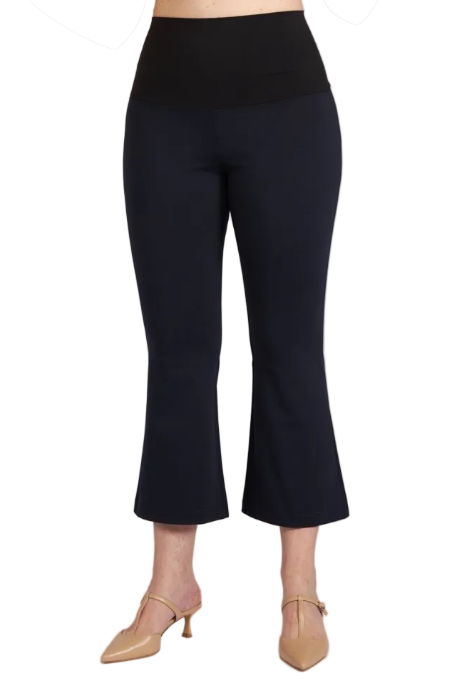 Panta Salina in punto milano cotone navy