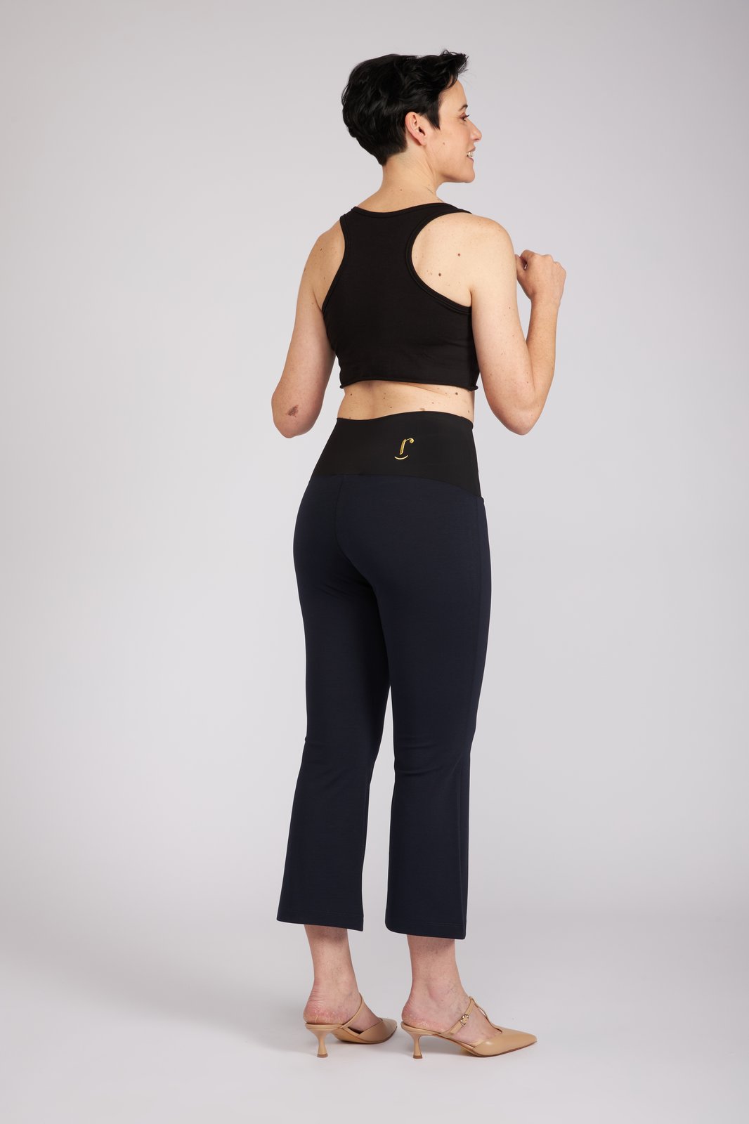 Panta Milano in punto milano cotone blu navy