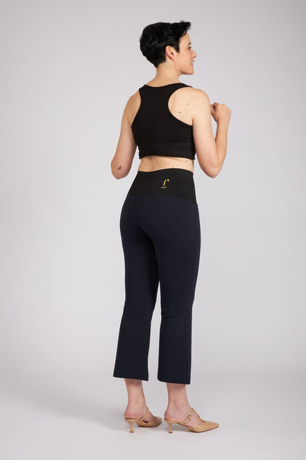 Panta Milano in punto milano cotone blu navy